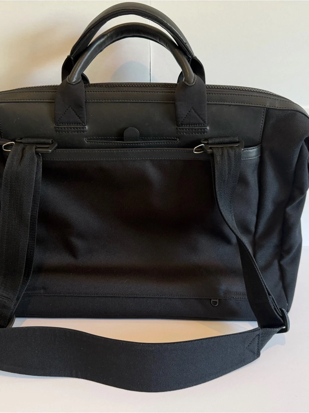 Cole Haan Black Laptop Briefcase with Shoulder Strap and Top Handles